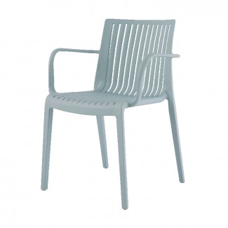 7203A Milos Outdoor Slatted Back Restaurant Hotel Hospitality Commercial Resin Durable Arm Chair